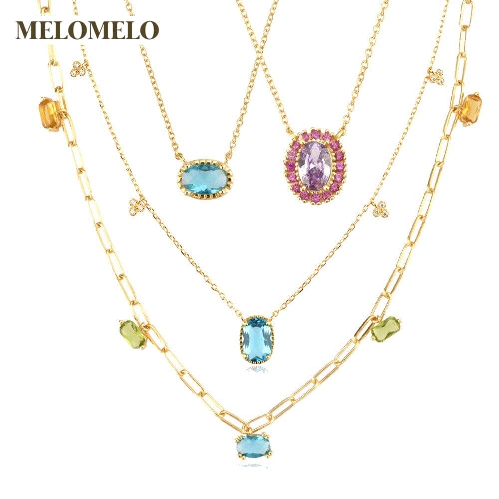 melomelo Maui - Ocean Blue Dainty Pendant Necklace