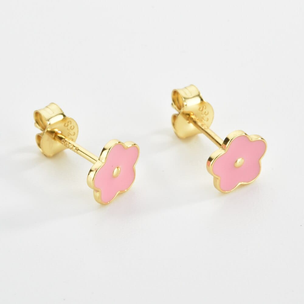 melomelo Mischa - Enamel Flower Stud Earrings