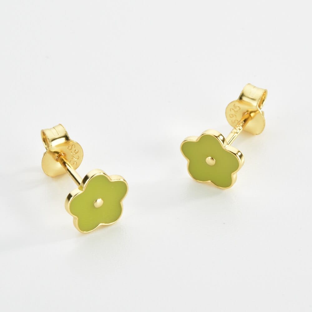 melomelo Mischa - Enamel Flower Stud Earrings