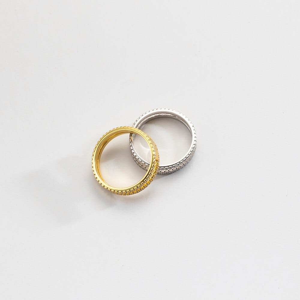 melomelo Nancy - Double Band Ring with Stone