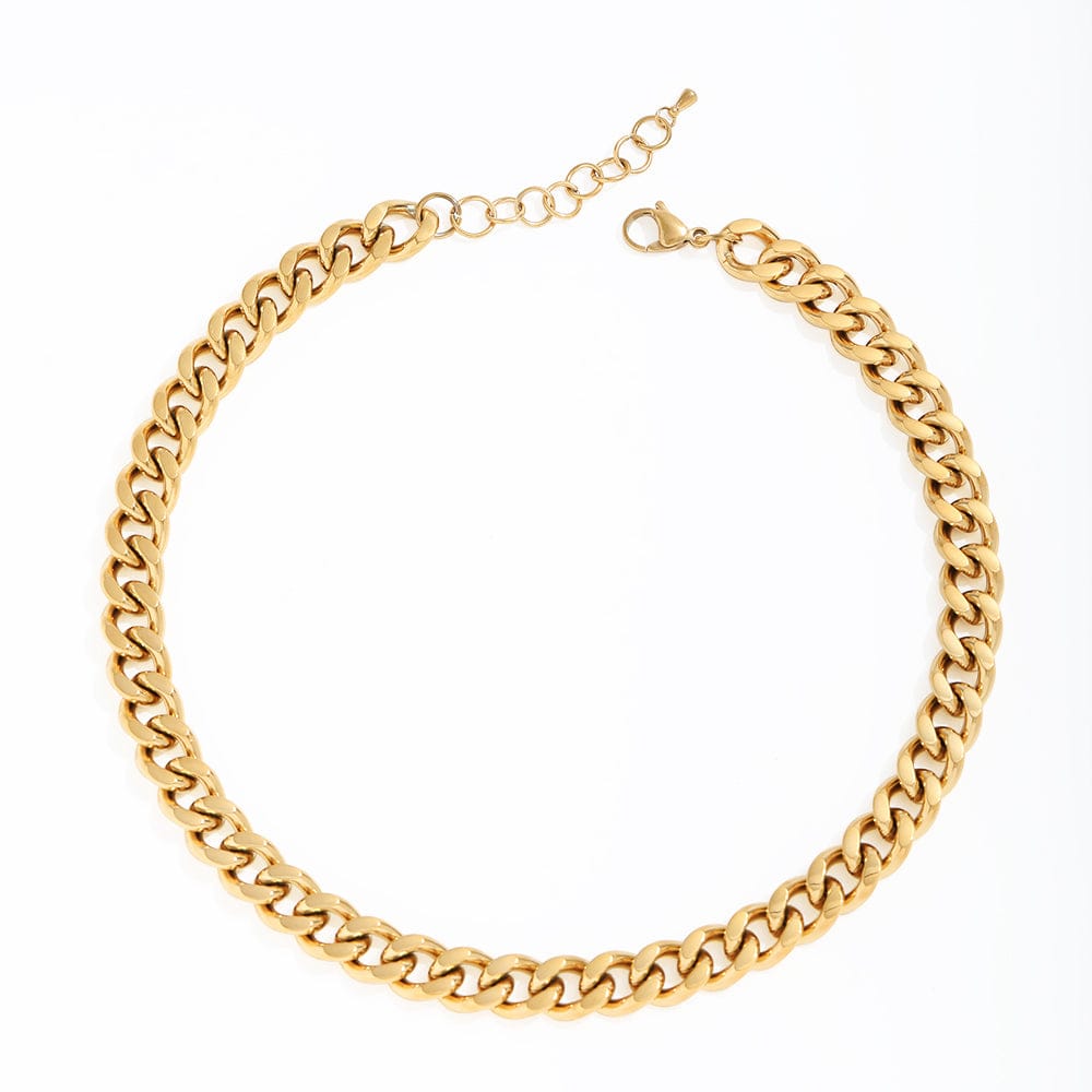 melomelo Necklace Haja - Chunky Cuban Chain Necklace & Bracelet Gold