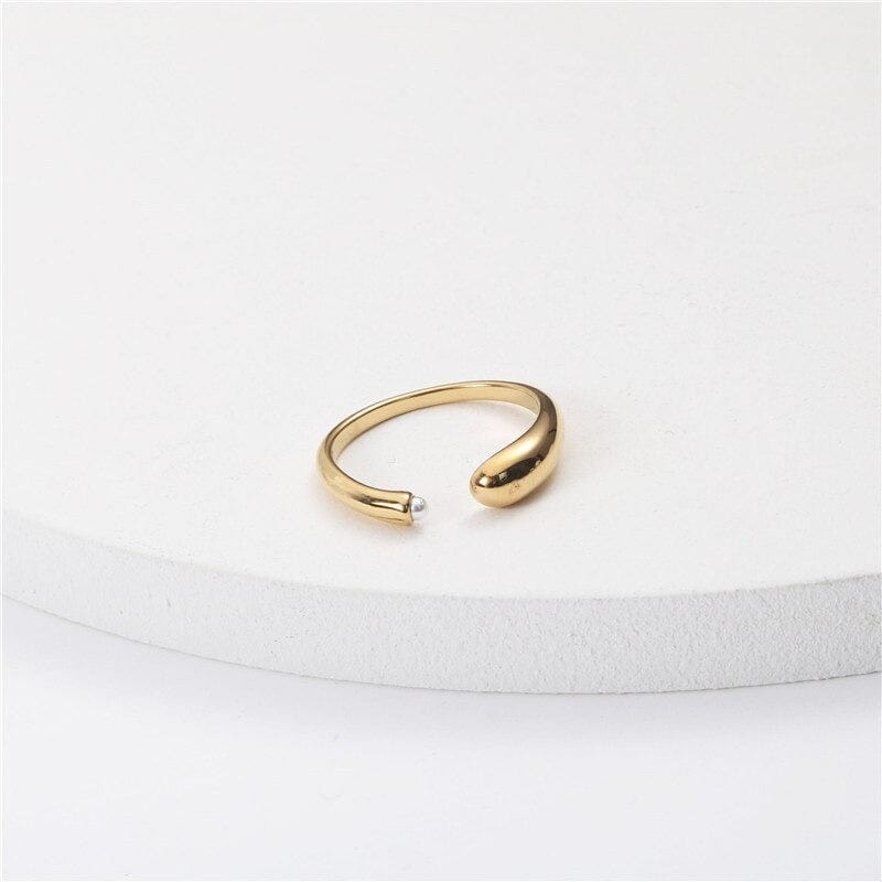 melomelo Open Gold Pearl Ring