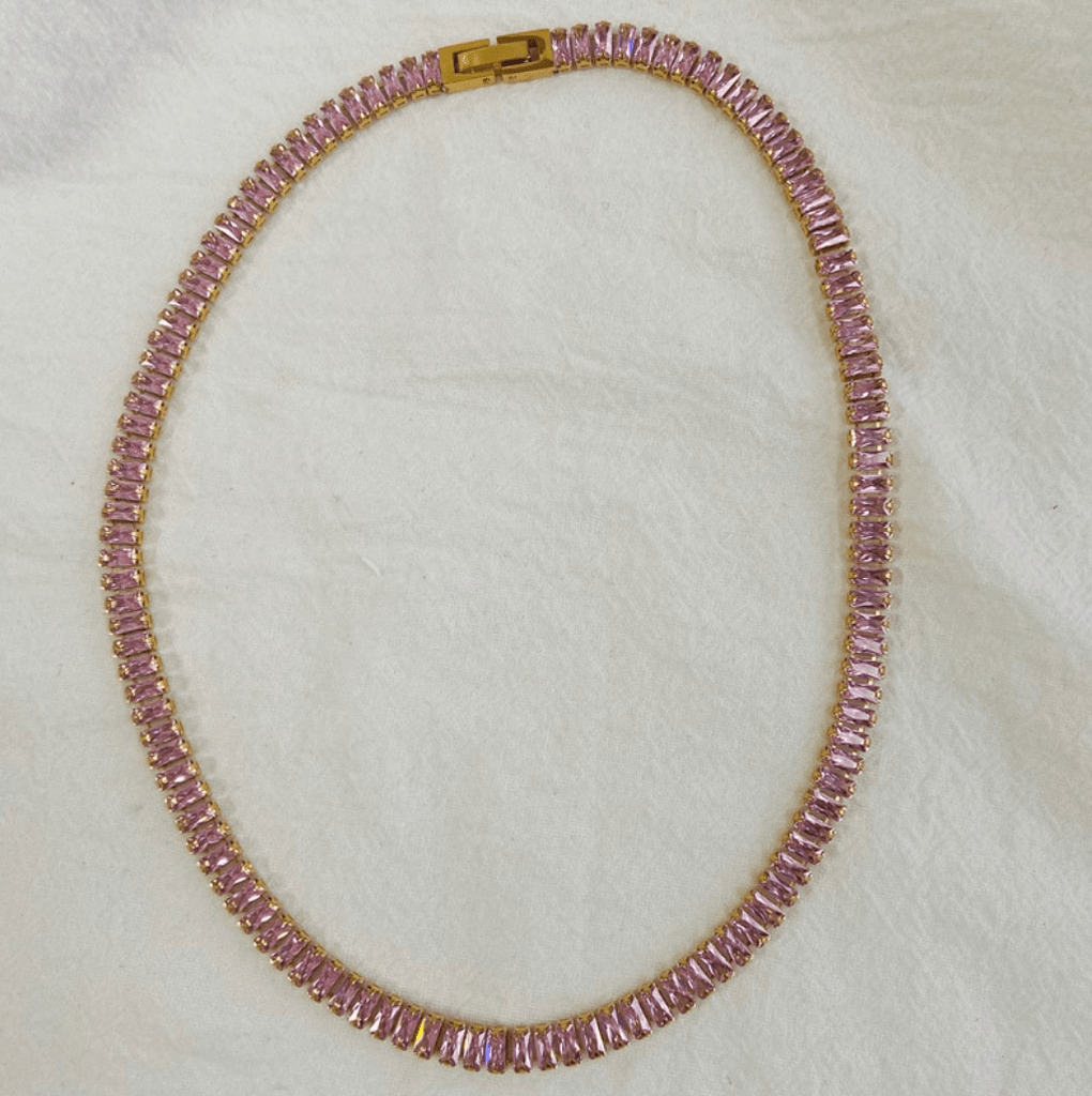 melomelo Pink Penelope - Crystal Choker Necklace
