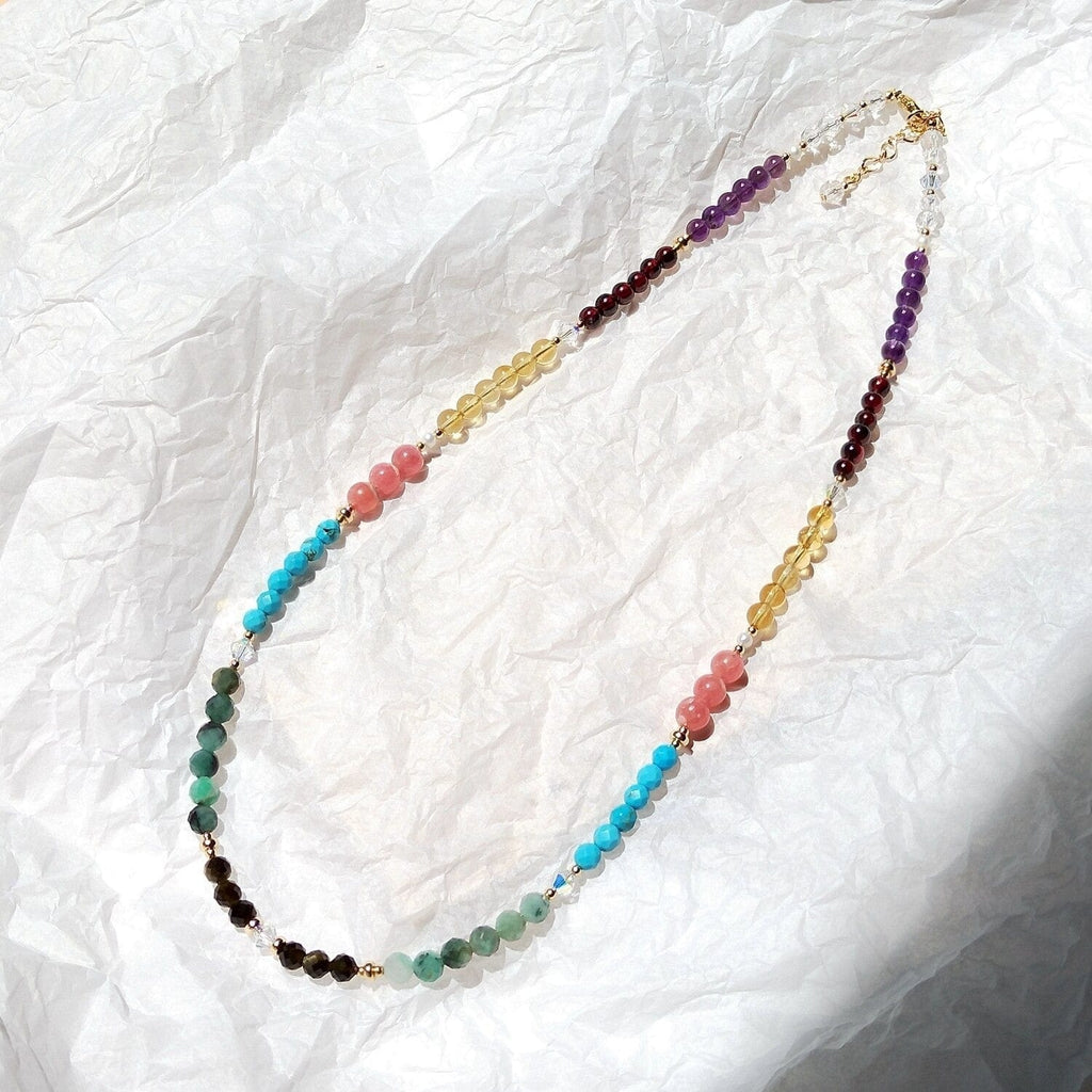 melomelo Rainbow Beaded Necklace Choker