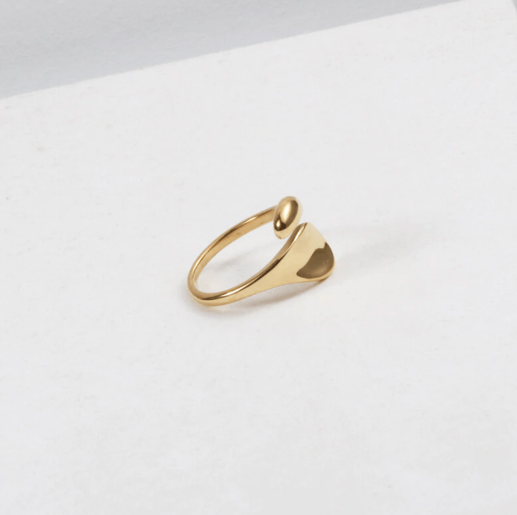 melomelo Raphael - Open Asymmetrical Droplet Gold Ring
