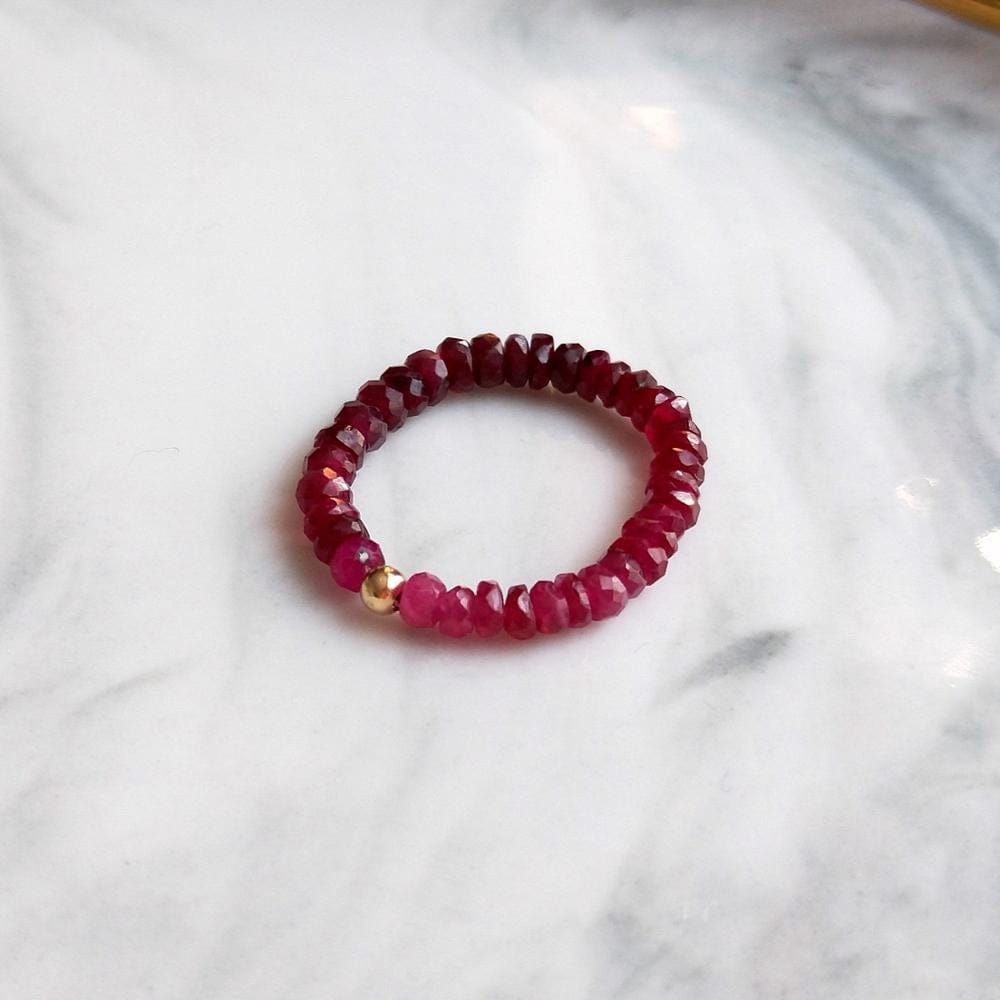 melomelo Raw Red Ruby Gemstone Ring Band