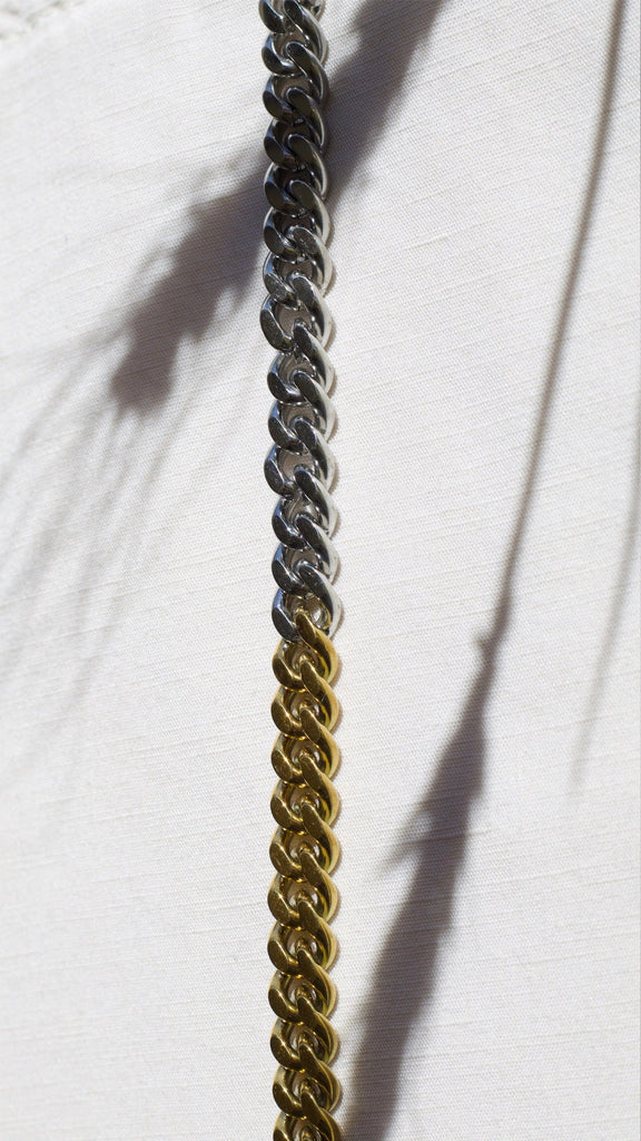 melomelo Sally - Duo Cuban Chain Bracelet Gold Silver 6mm, 8mm