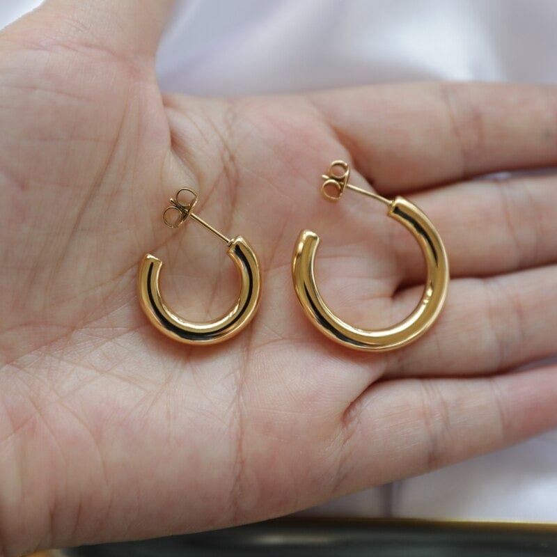 melomelo Salome - Polished Hoop Earrings 2 Sizes