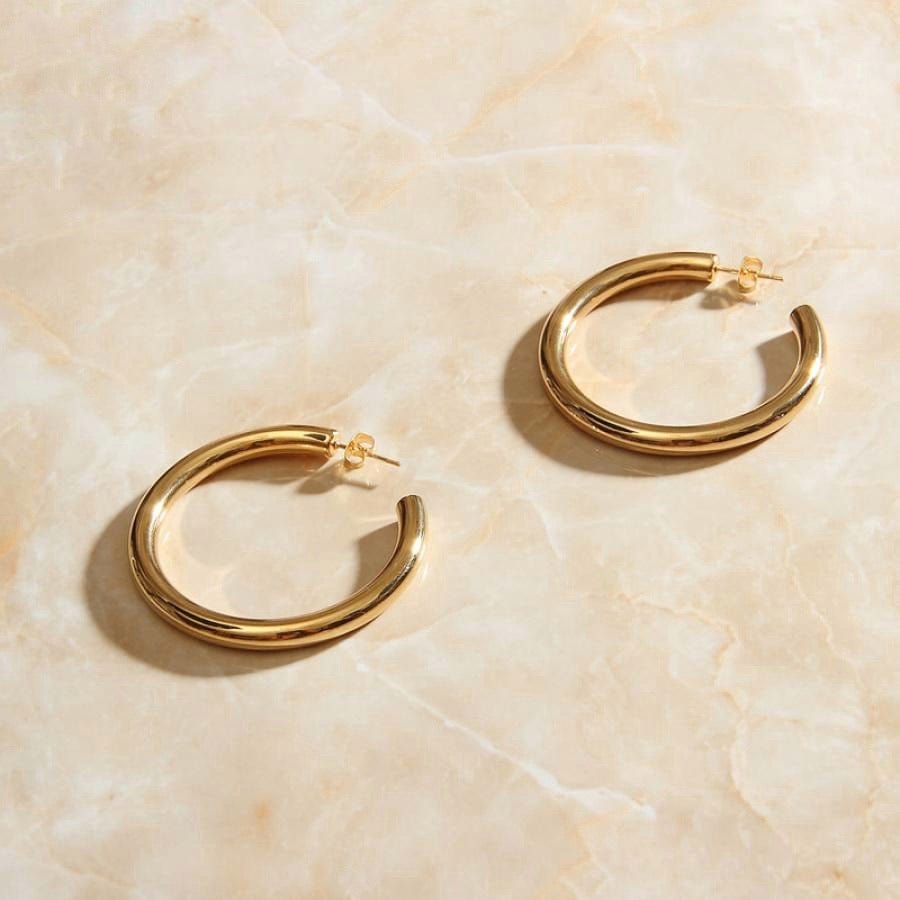 melomelo Salome - Polished Hoop Earrings 2 Sizes