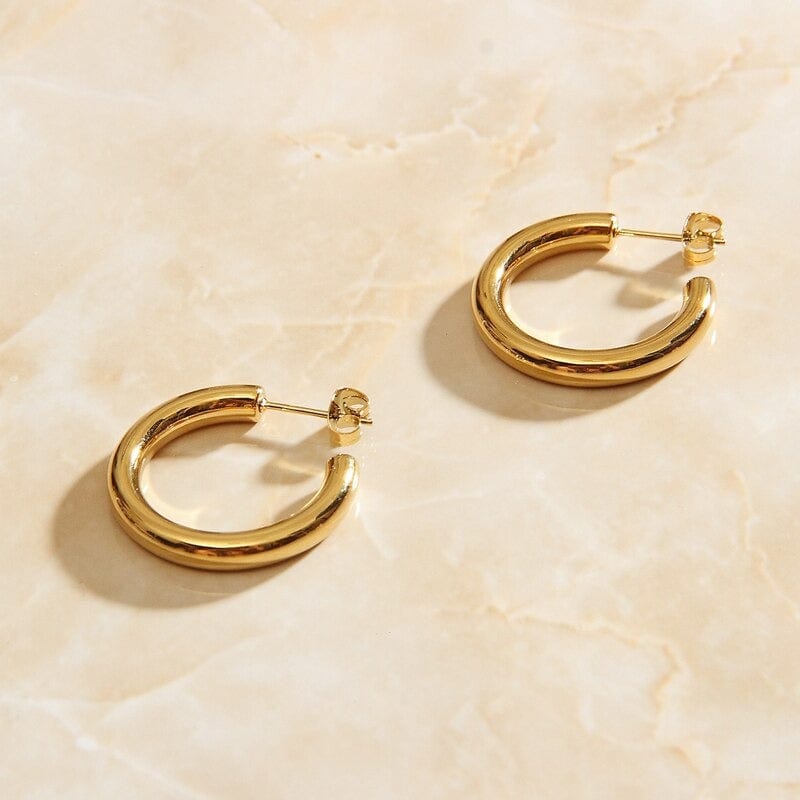 melomelo Salome - Polished Hoop Earrings 2 Sizes