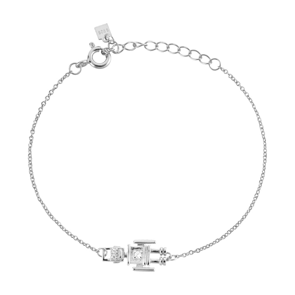 melomelo Silver / Bracelet Sam - Future Robot Charm Pendant Necklace