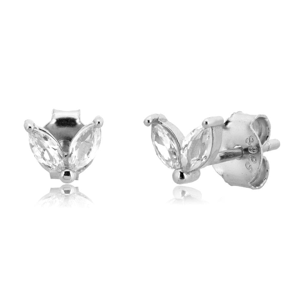 melomelo Silver / Clear Jili - Butterfly Studs