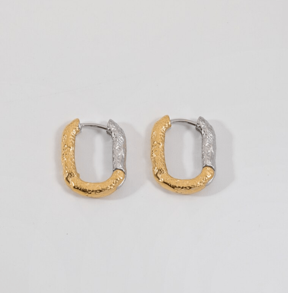melomelo Silver-Gold Demetrius - Textured Tinfoil U Hoops