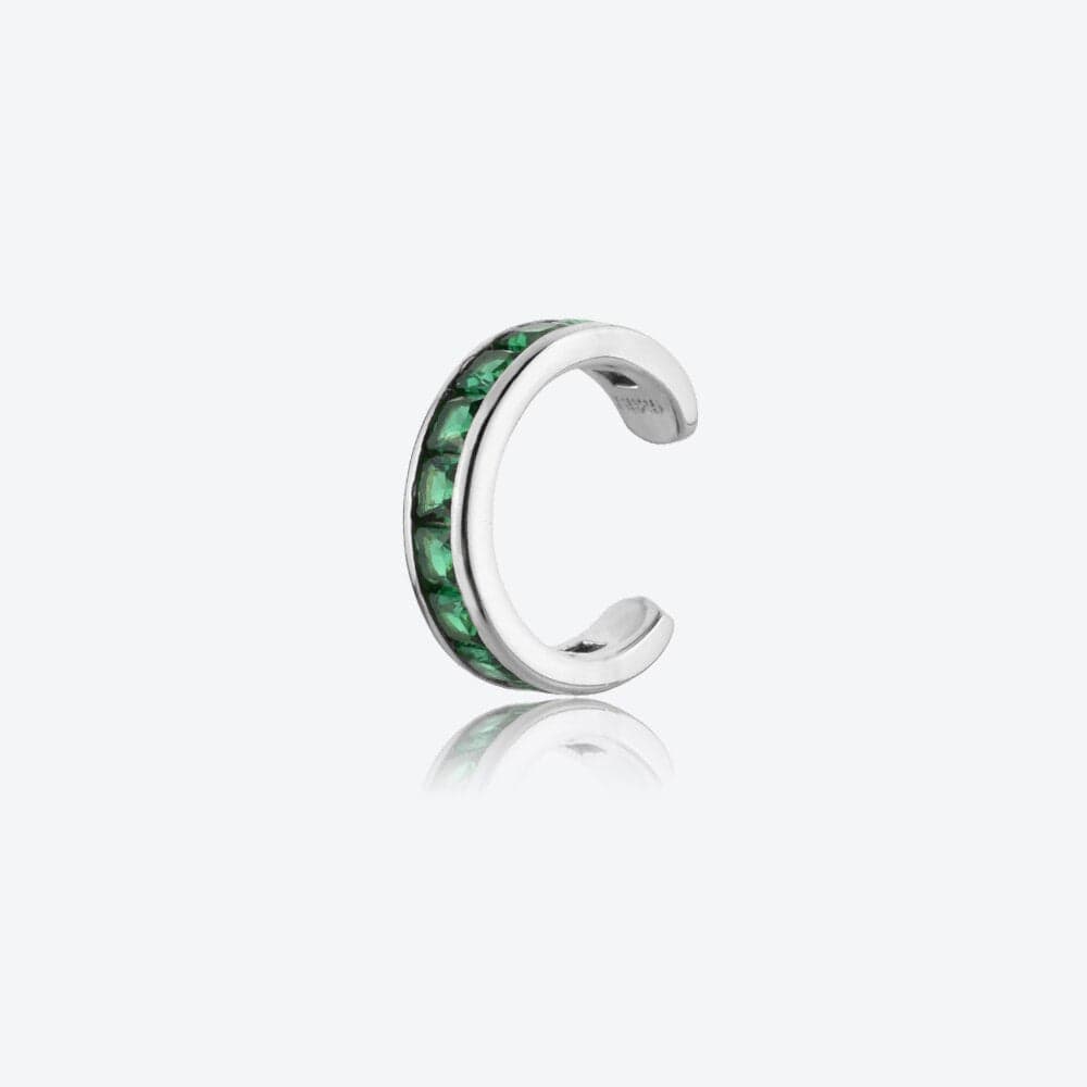 melomelo Silver / Green Alencon - Baguette Crystal Pavé Wrap Cuff Different Colours