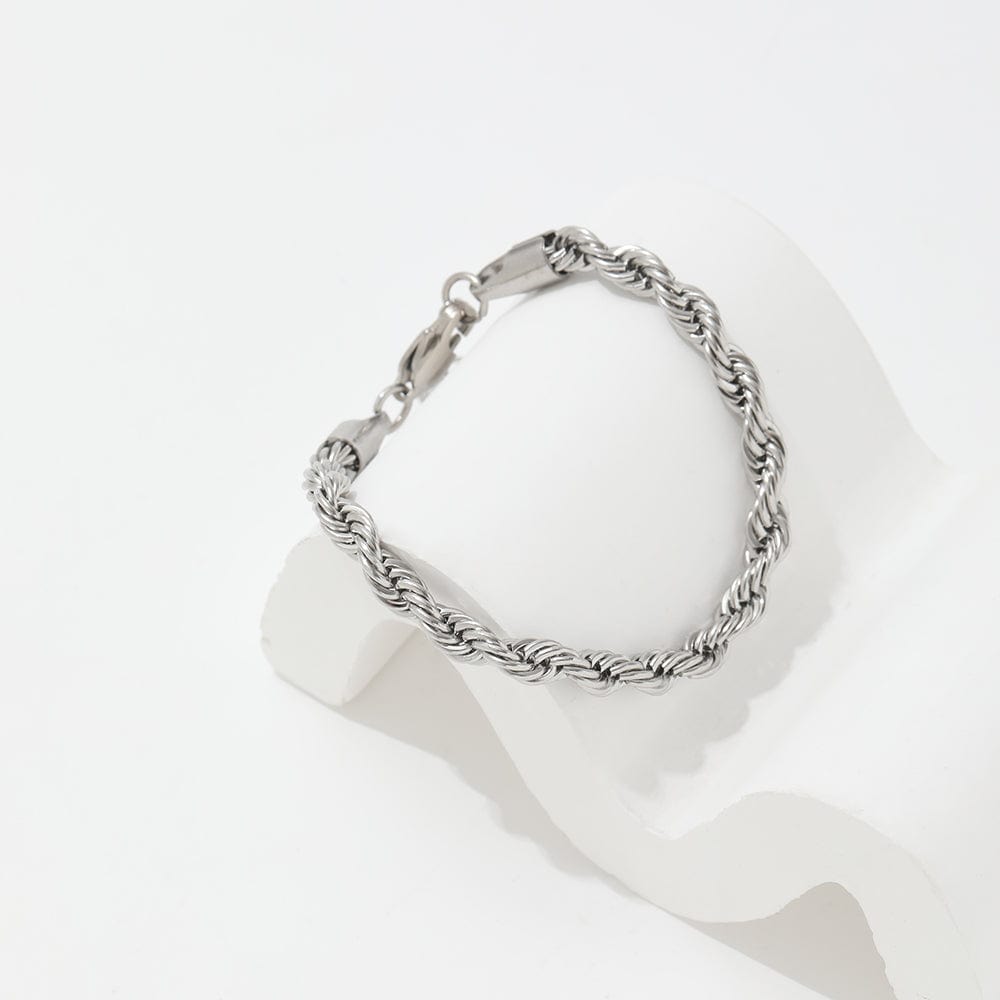 melomelo Silver Herschell - 5mm Rope Chain Bracelet Silver & Gold