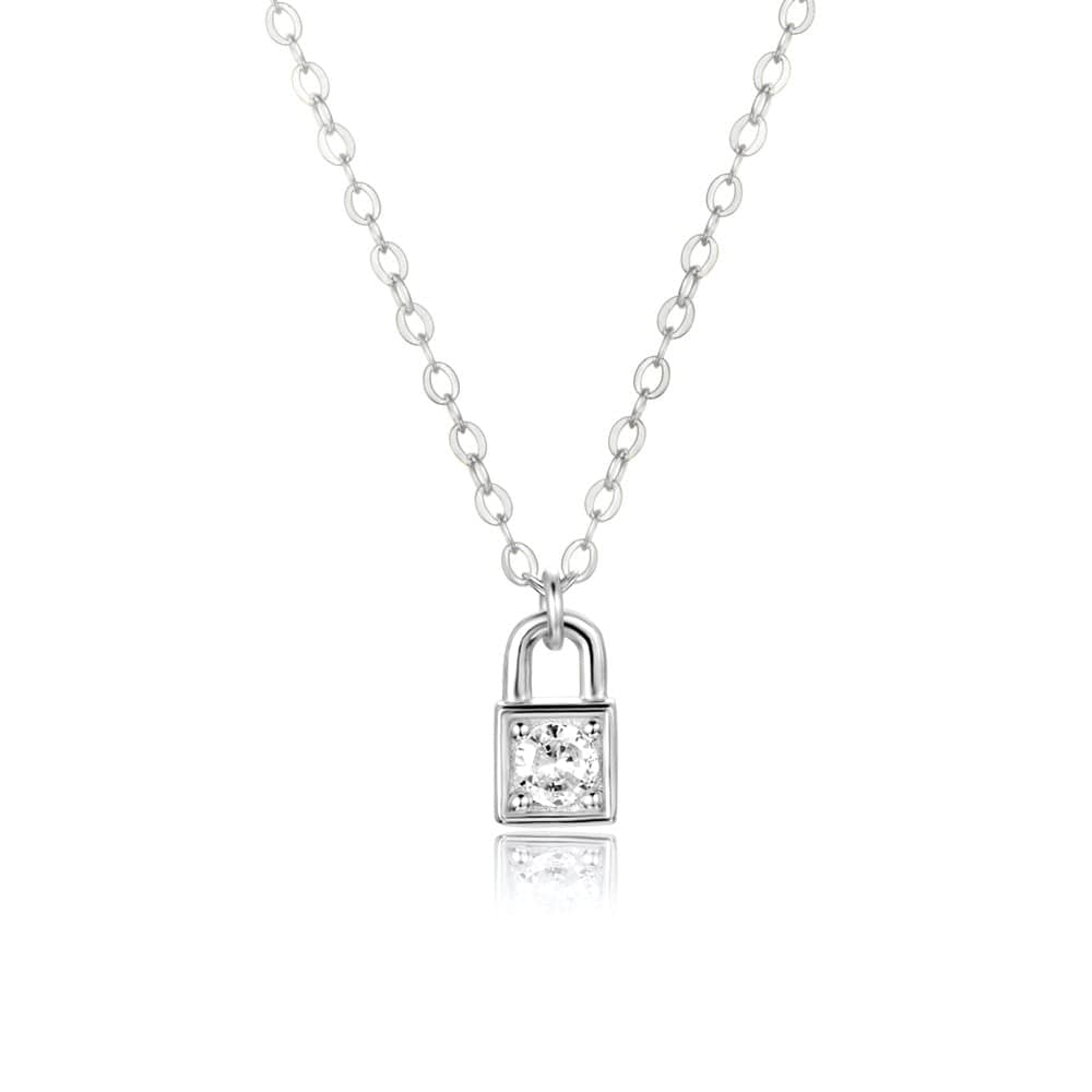 melomelo Silver Sonia - Lock Charm Pendant Necklace