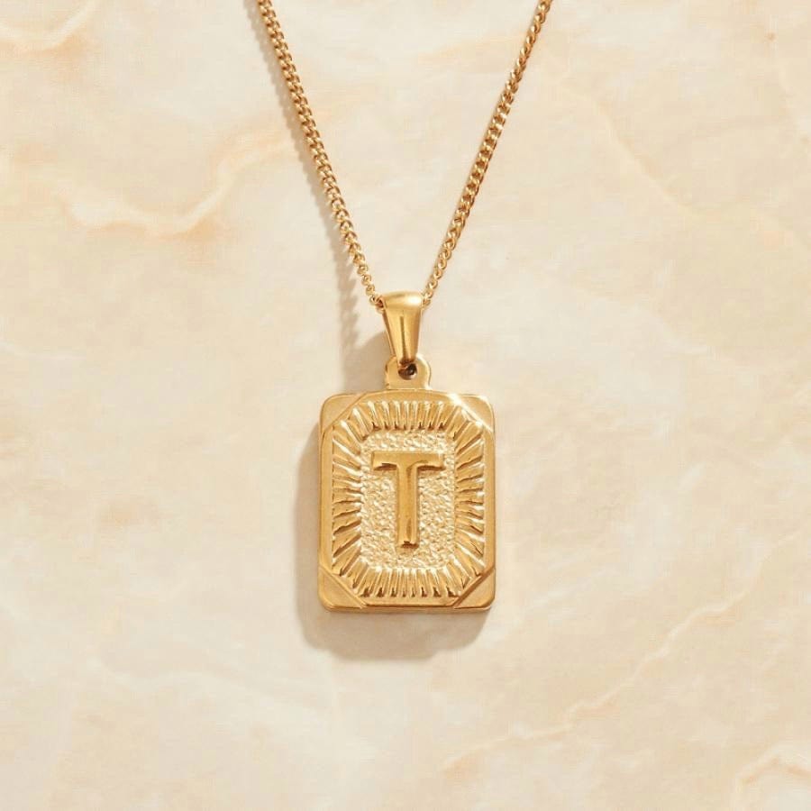 melomelo T Valentin - Initial Letter A-Z Pendant Necklaces