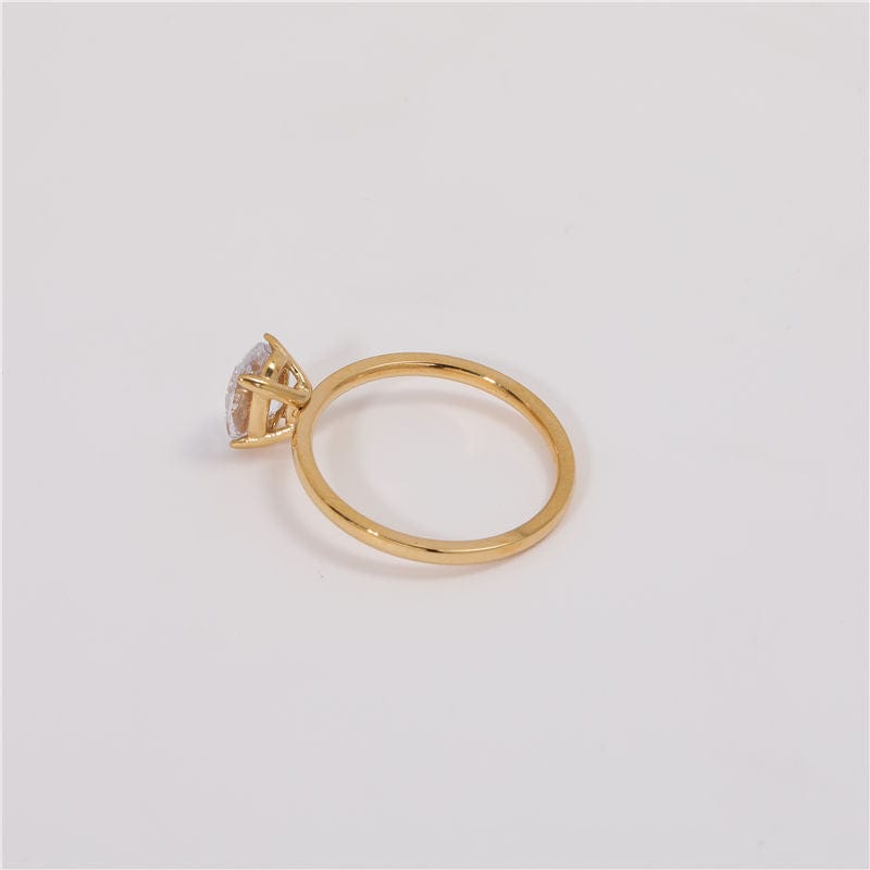 melomelo Tabby - Solitaire Anniversary Crystal Gold Ring