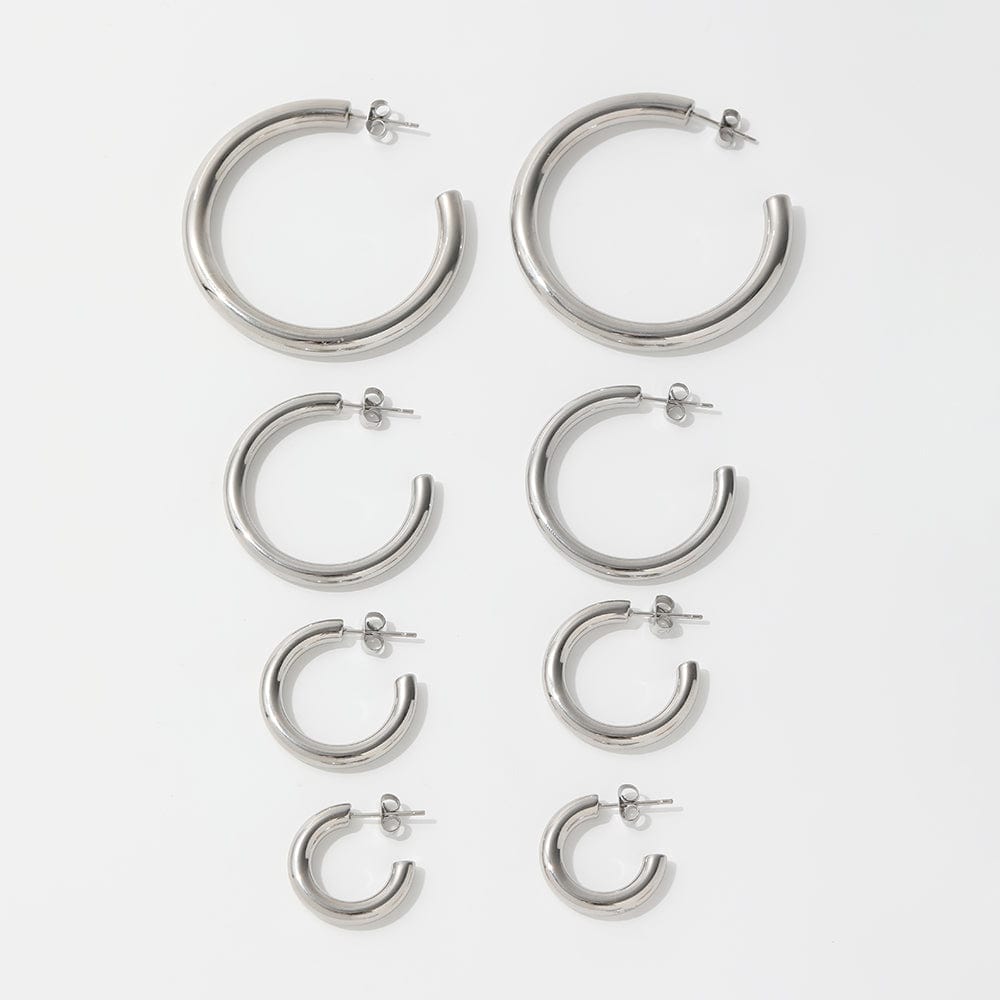 melomelo Tadeos - Polished Large Hoop Earrings 4 Sizes