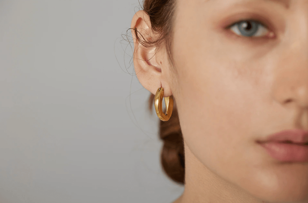 melomelo Thick U-Shape Gold Hoops