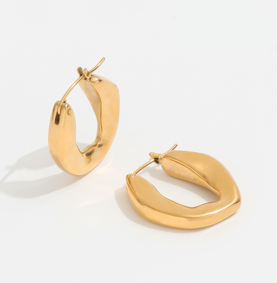 melomelo Thick U-Shape Gold Hoops