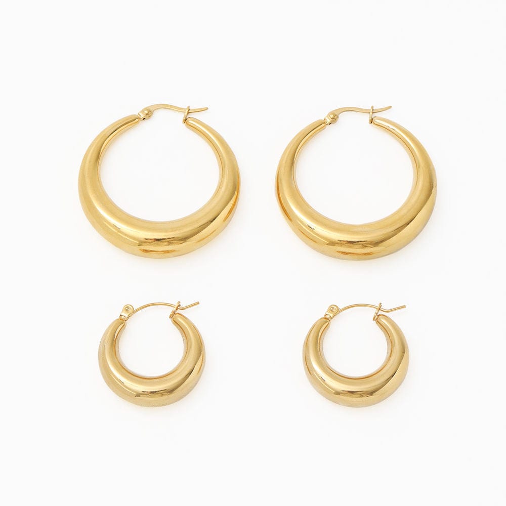 melomelo Timothy - Polished Hoop Earrings 25mm, 40mm