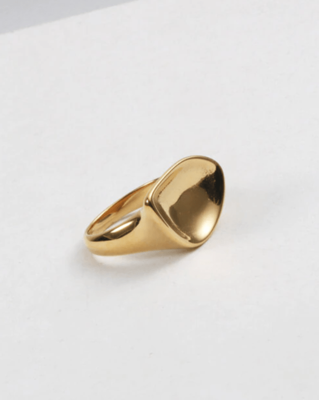 melomelo US 6 Brenna - Hammered Geometric Gold Ring