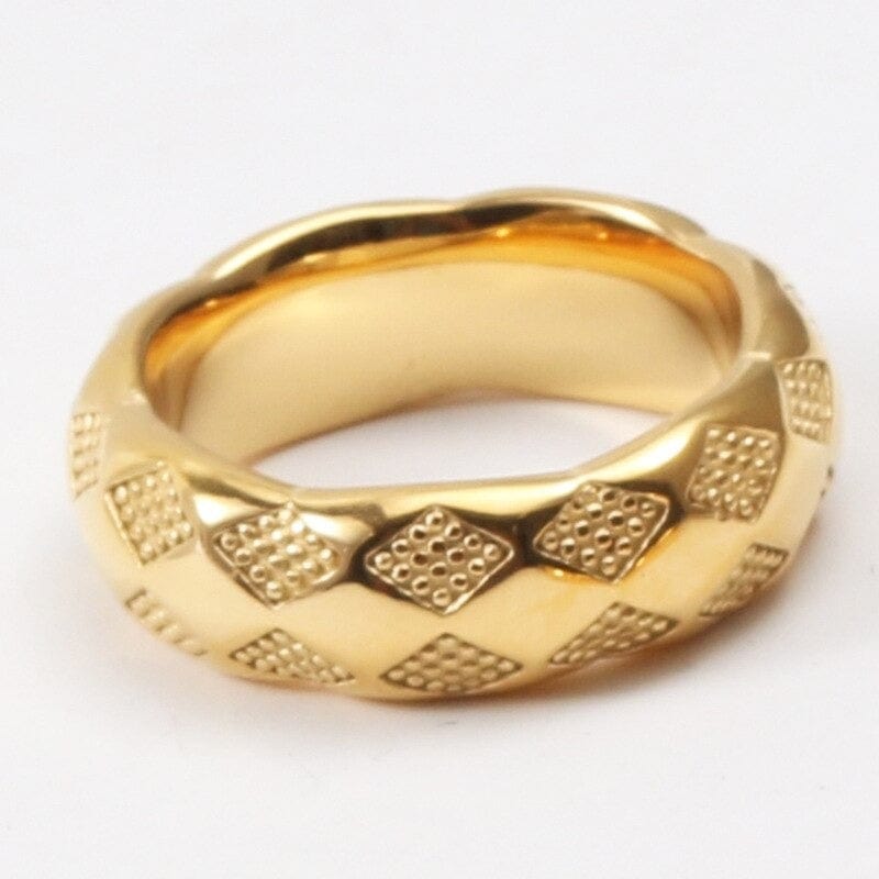 melomelo US 6 / Gold Band Mirabelle - Karo Dome Ring and Band