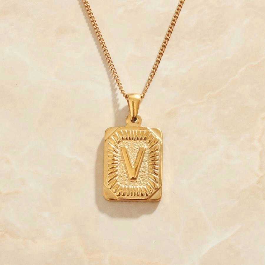 melomelo V Valentin - Initial Letter A-Z Pendant Necklaces