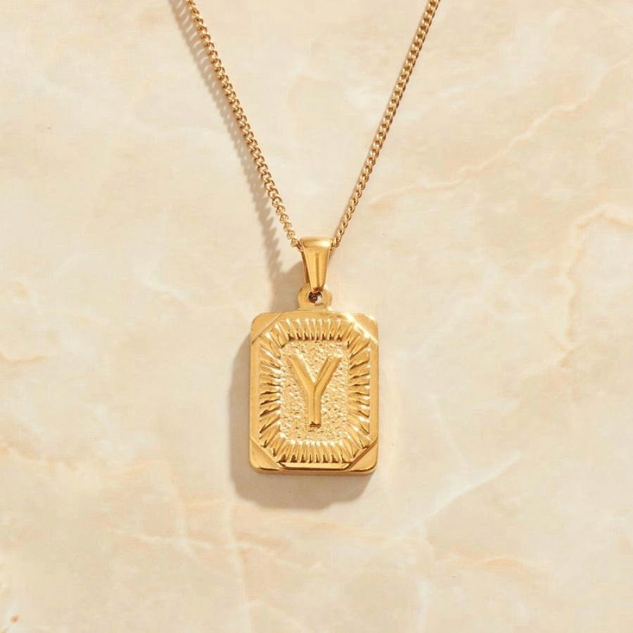 melomelo Y Valentin - Initial Letter A-Z Pendant Necklaces