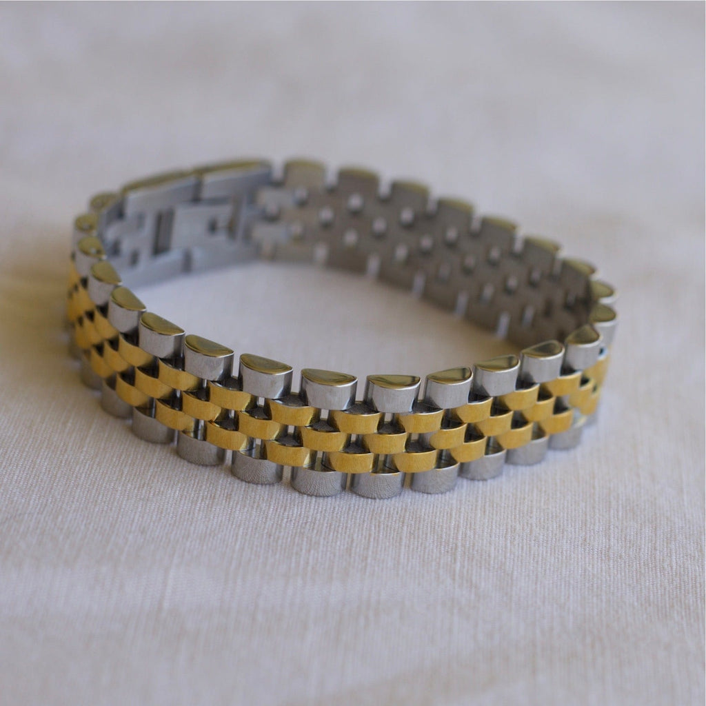 melomelo Yura - Woven Gold Silver Watch Chain Bracelet