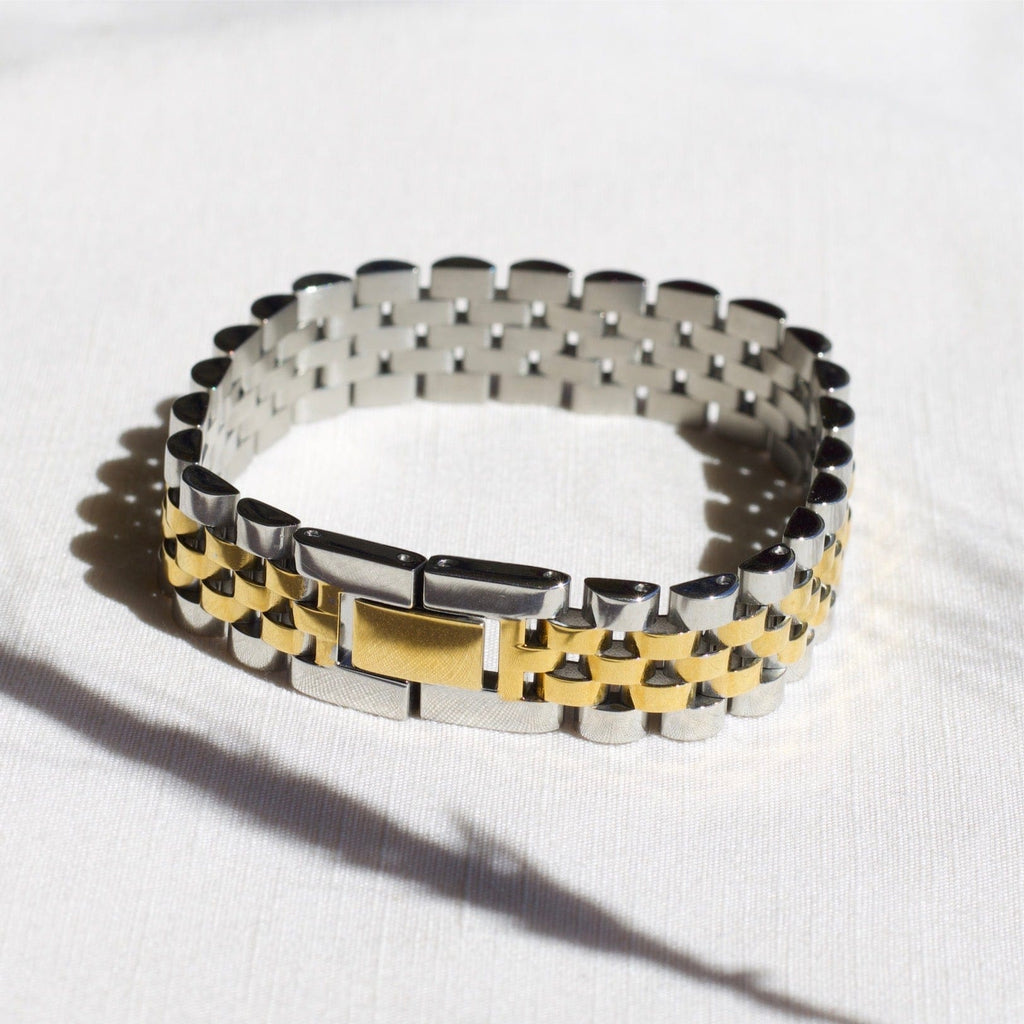 melomelo Yura - Woven Gold Silver Watch Chain Bracelet