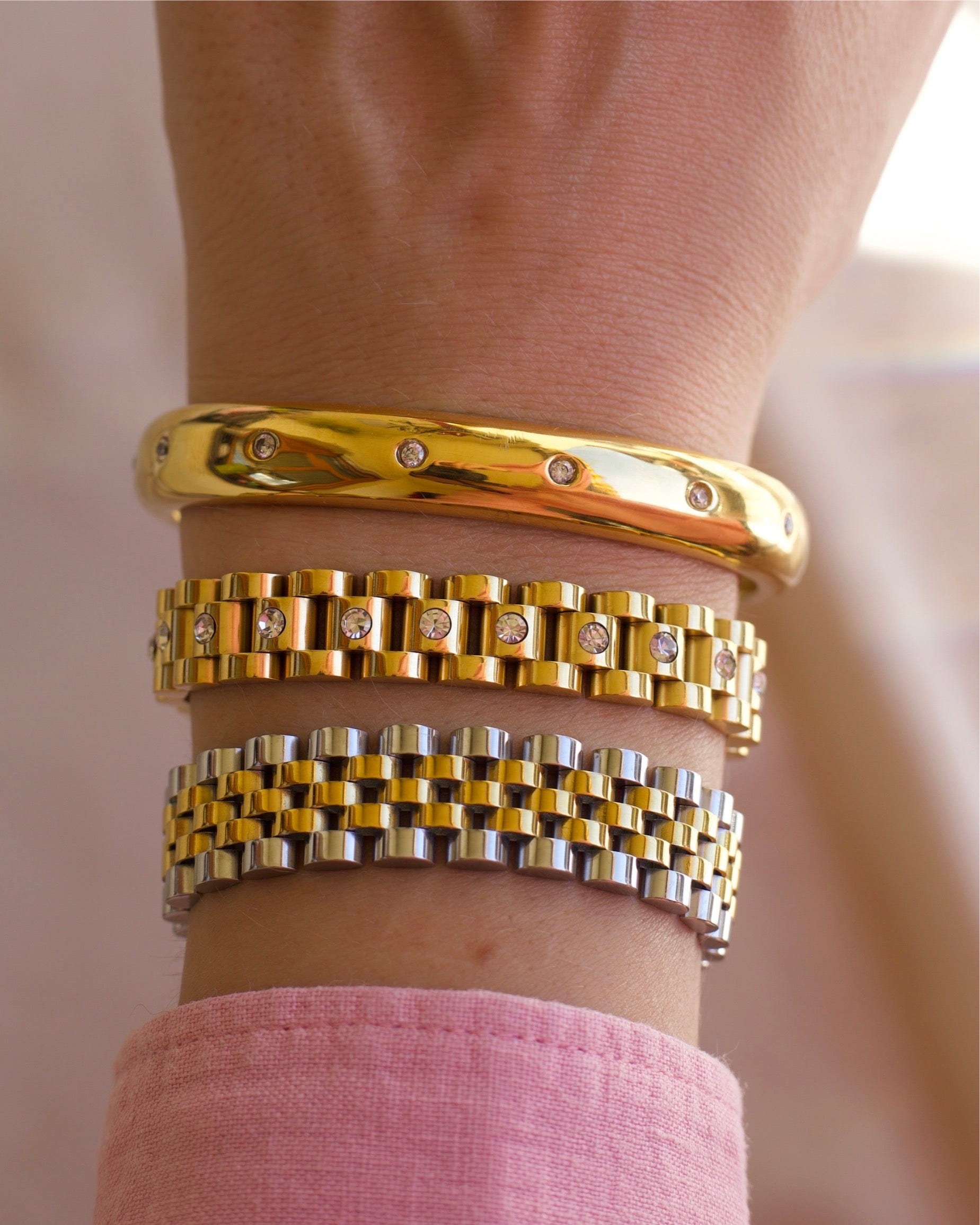 Woven gold store bracelet