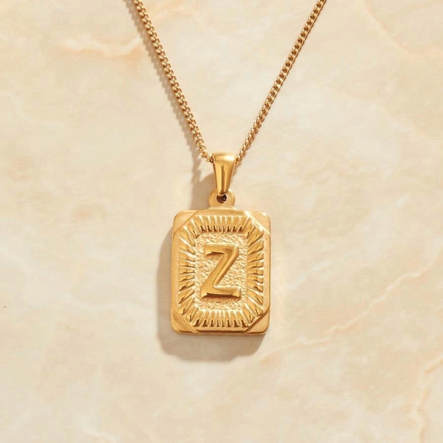 melomelo Z Valentin - Initial Letter A-Z Pendant Necklaces