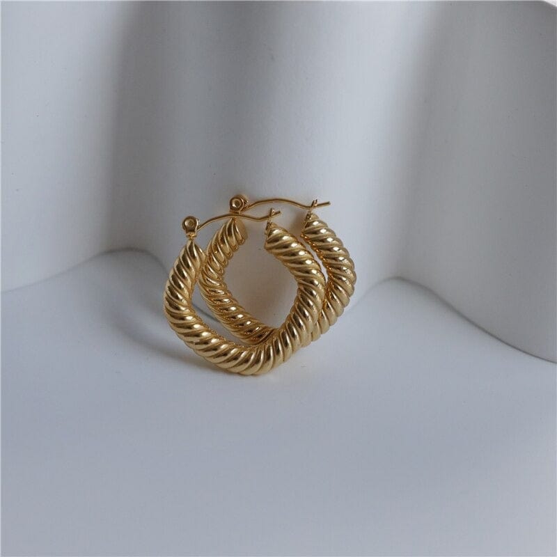 melomelo Ziven  - Twisted Geometric Hoop Earrings