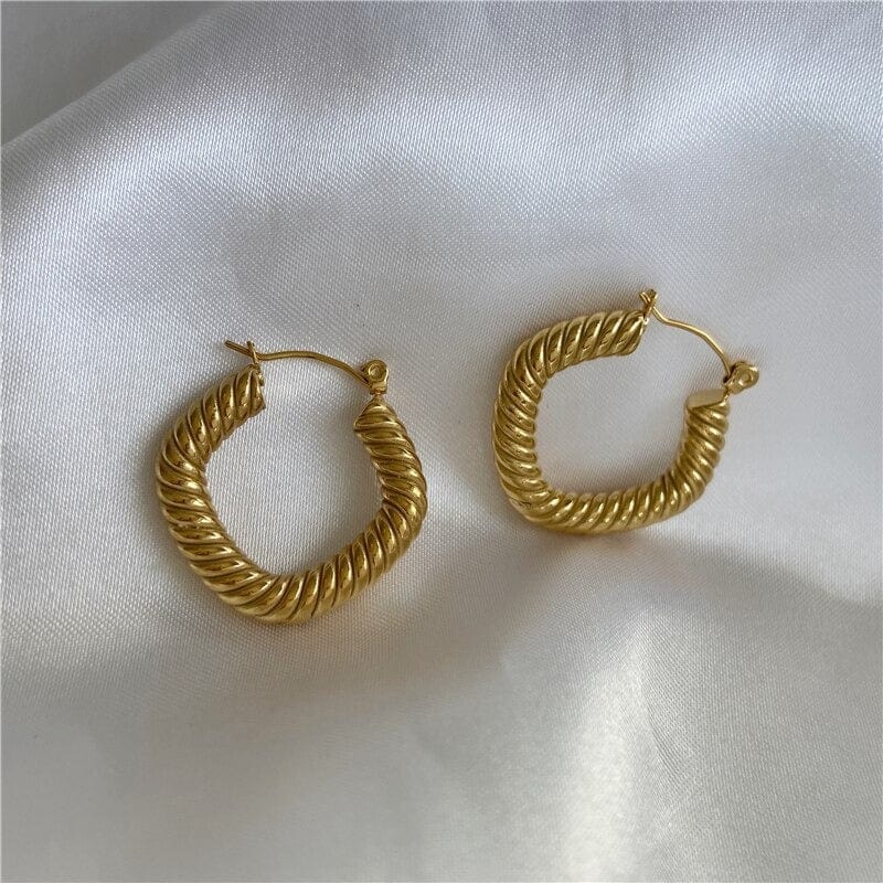 melomelo Ziven  - Twisted Geometric Hoop Earrings