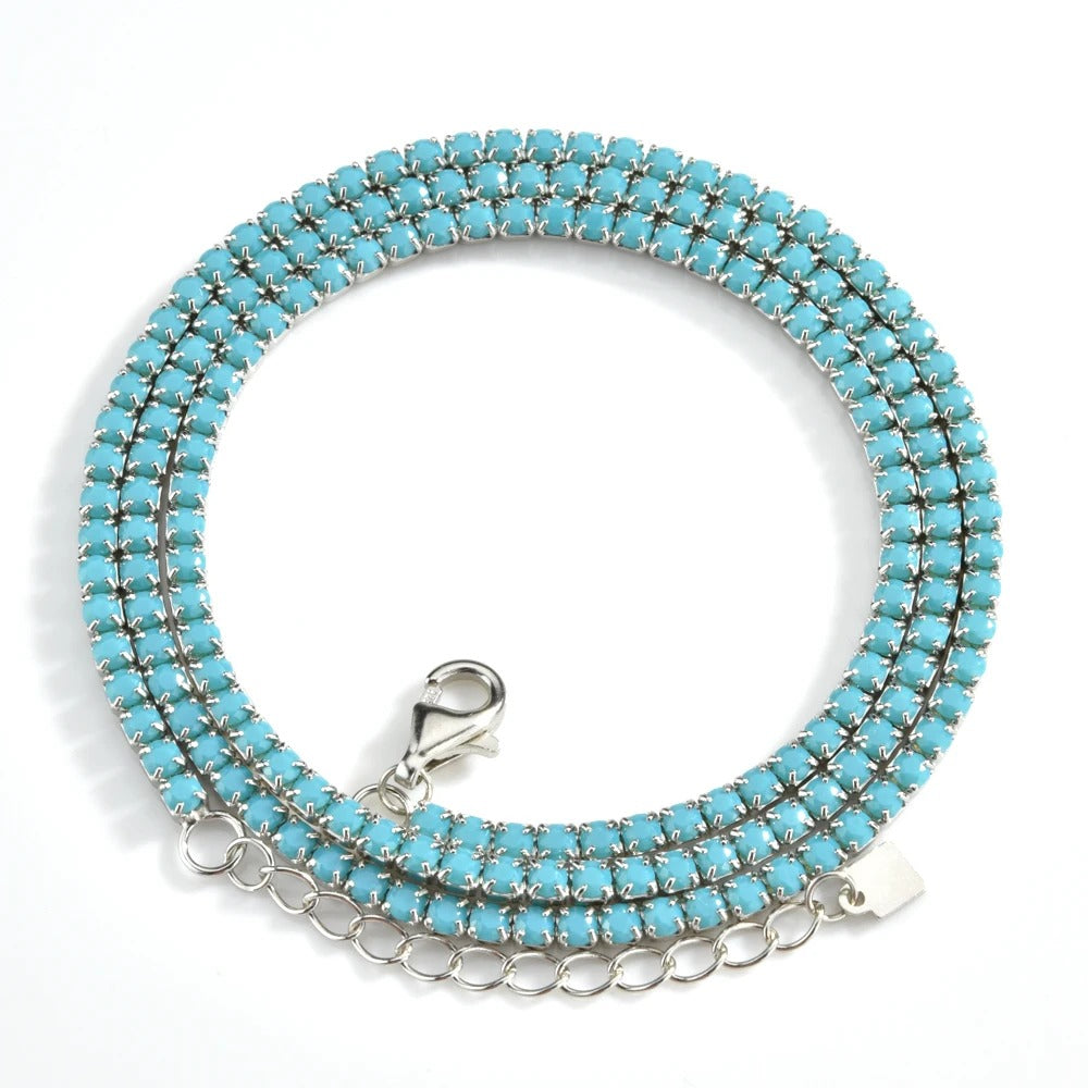 melomelo Abbaye - Turquoise Bracelet Silver & Necklace