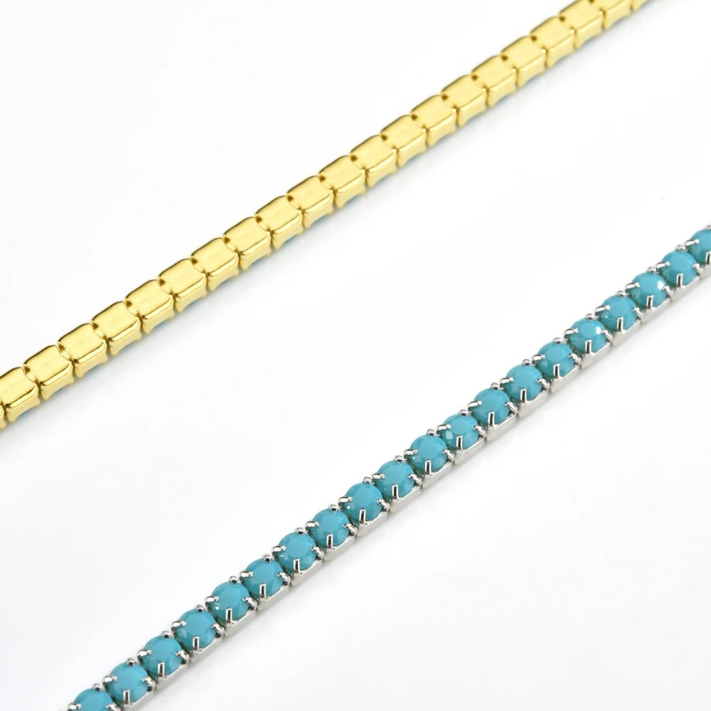 melomelo Abbaye - Turquoise Bracelet Silver & Necklace