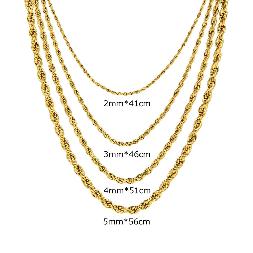 melomelo Agamemnon - 3mm Gold Rope Chain