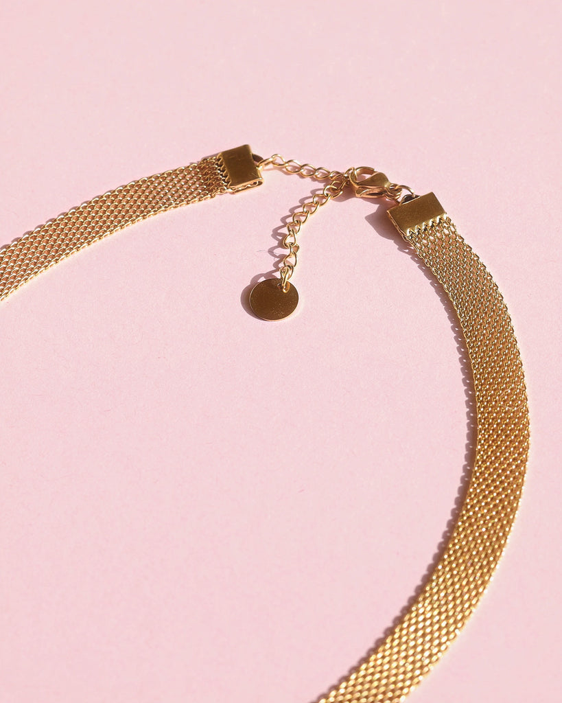 melomelo Cezary - Gold Mesh Choker Necklace