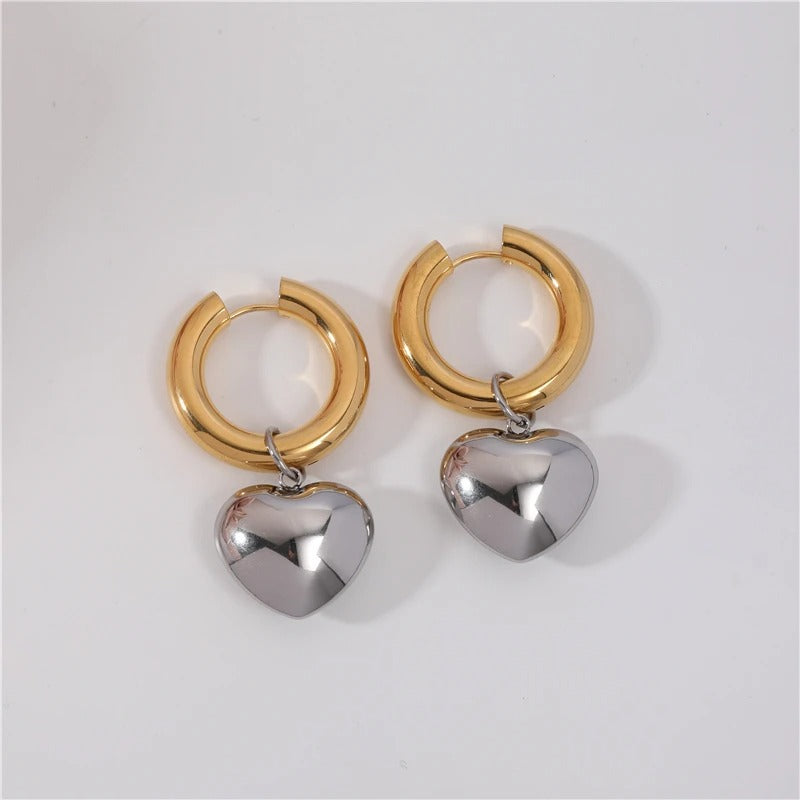 mleomelo Champ - Heart Earrings Silver