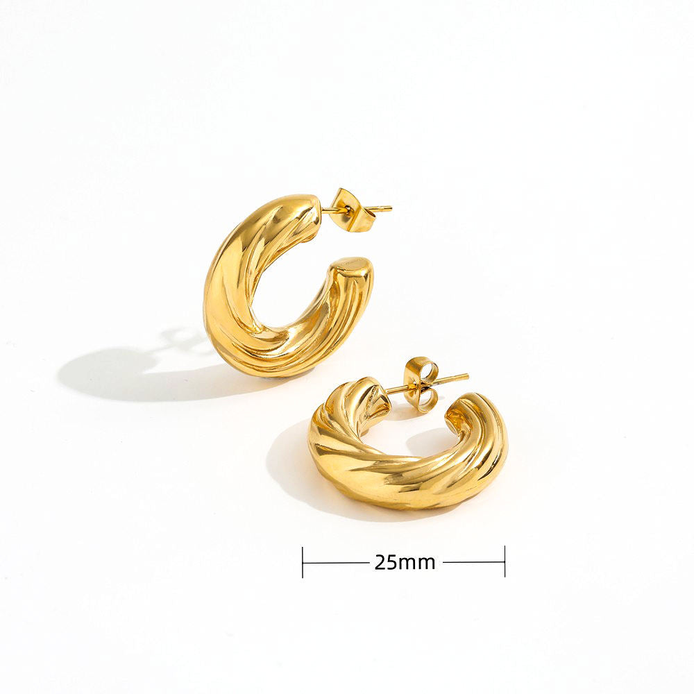 Elysia - Twisted Hoop Earrings Gold Silver