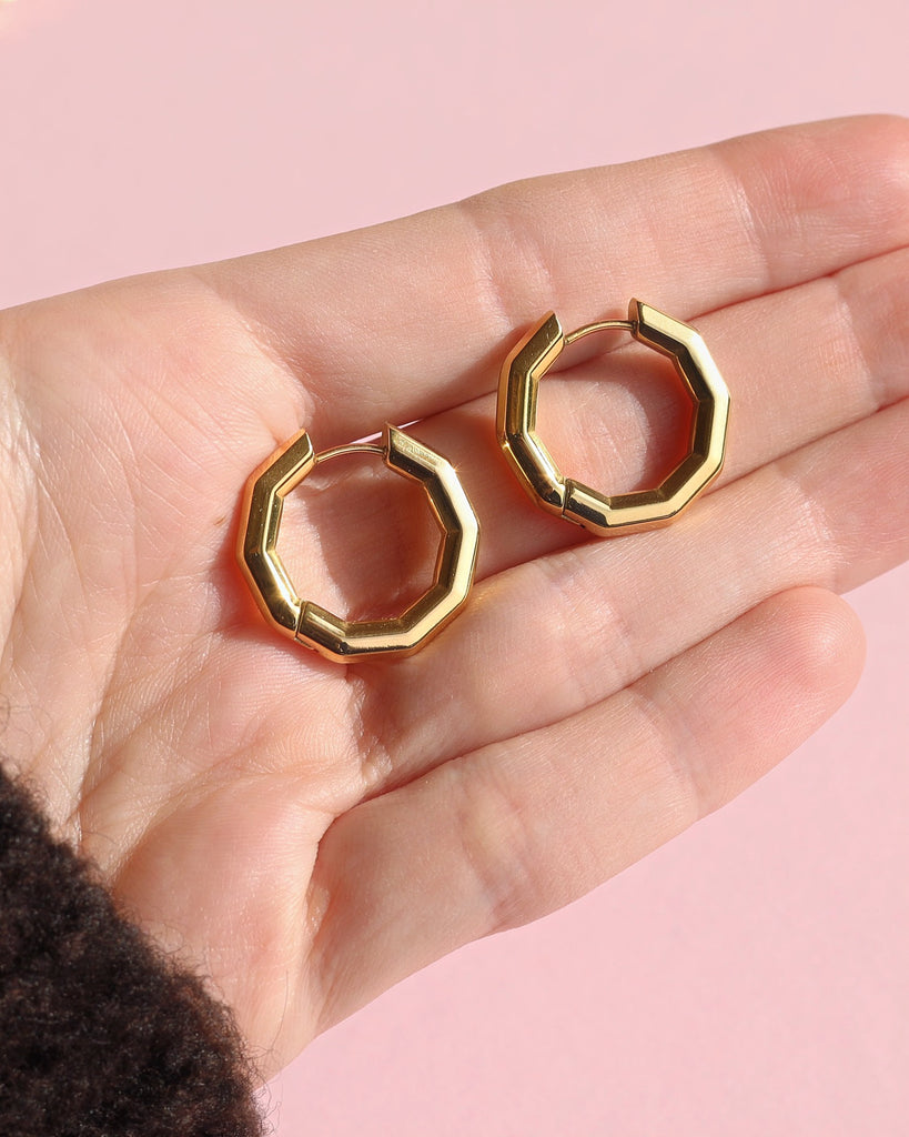 melomelo Estelle - Octagon Hoop Earrings Gold
