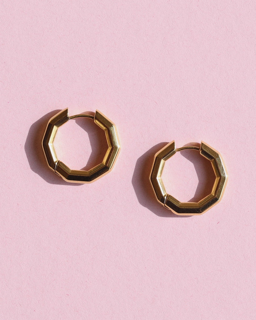 melomelo Estelle - Octagon Hoop Earrings Gold