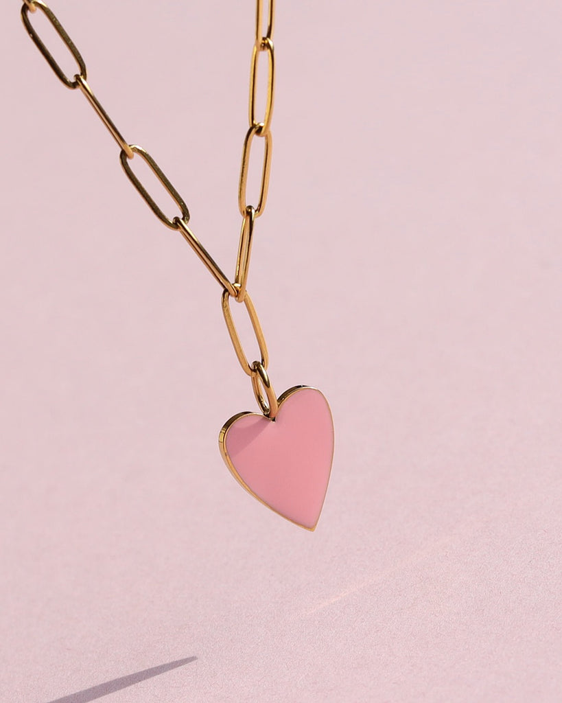 Genowefa - Paperclip Heart Necklace Pendant