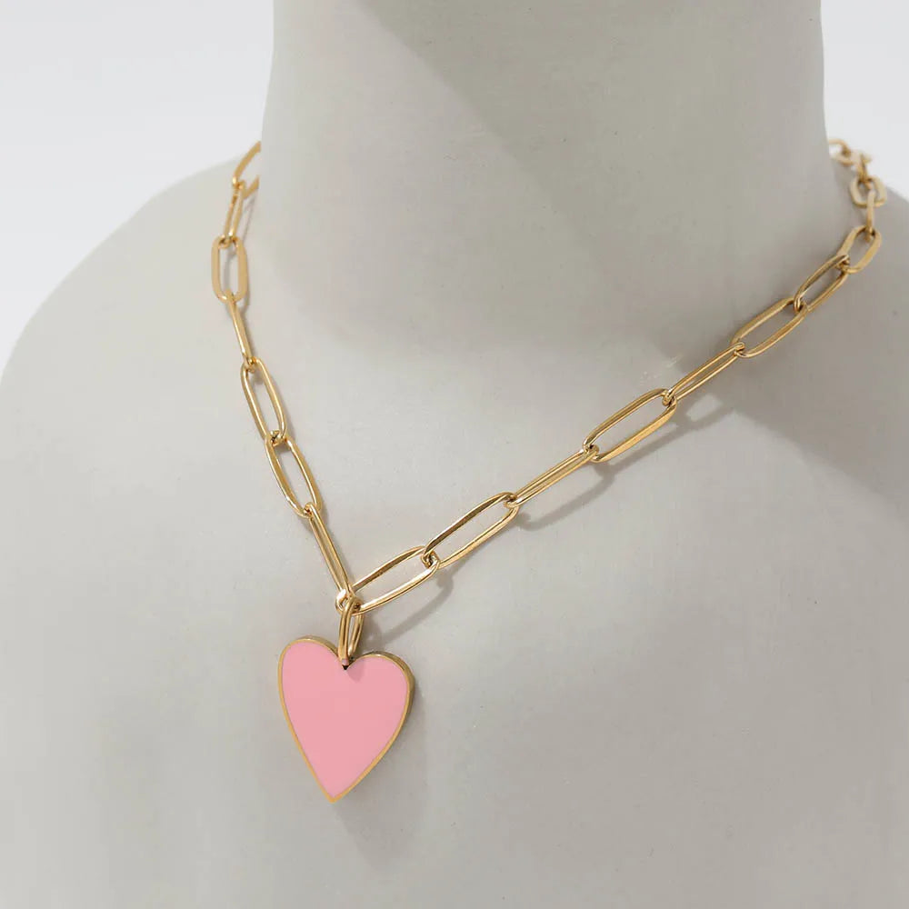 melomelo Genowefa - Paperclip Heart Necklace Pendant