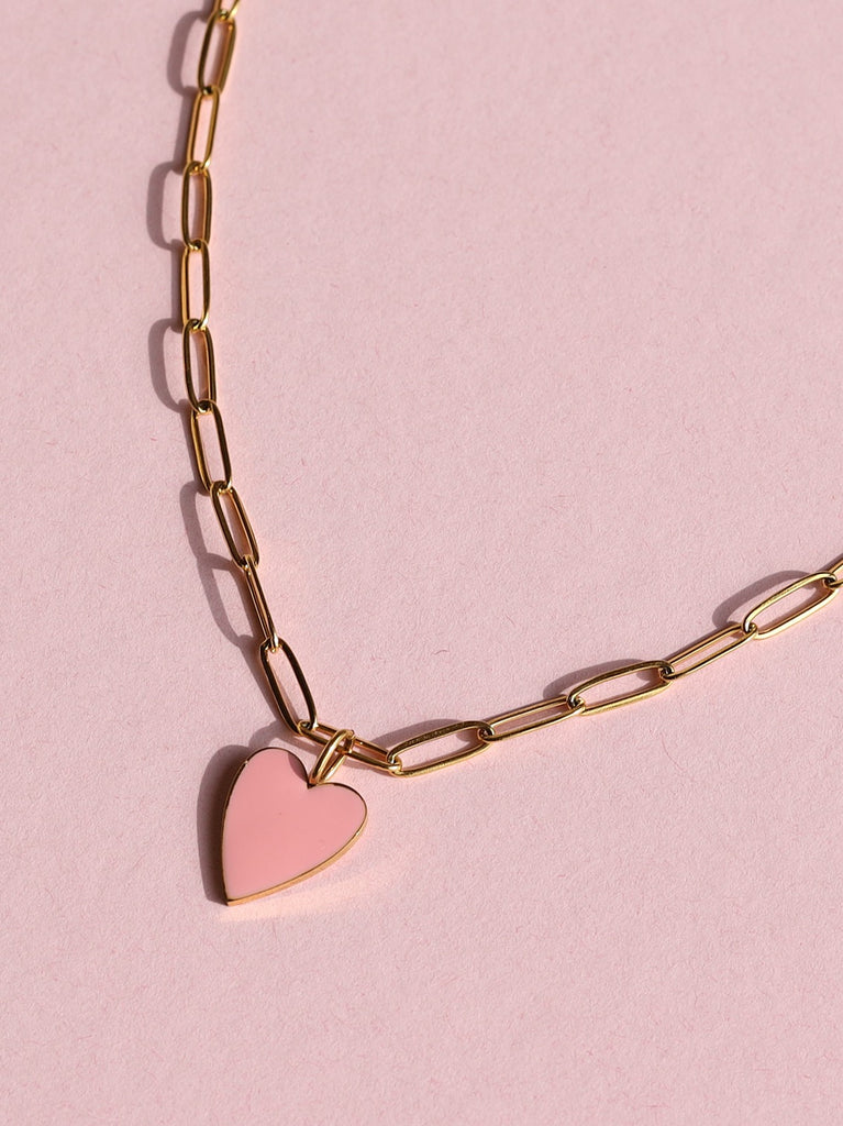 Genowefa - Paperclip Heart Necklace Pendant