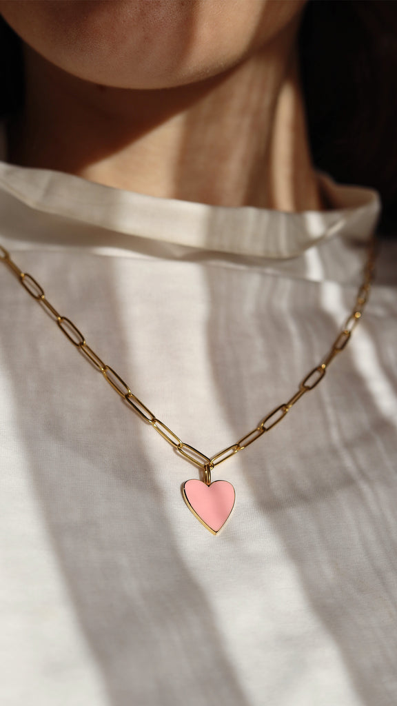 Genowefa - Paperclip Heart Necklace Pendant