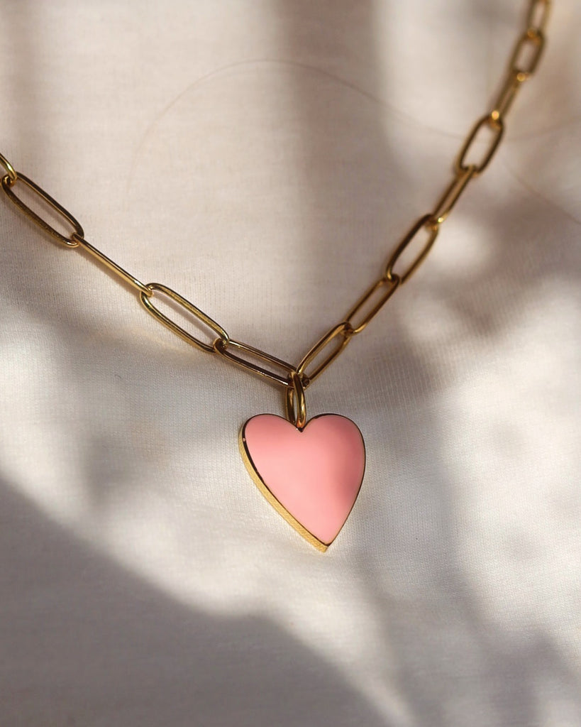 Genowefa - Paperclip Heart Necklace Pendant