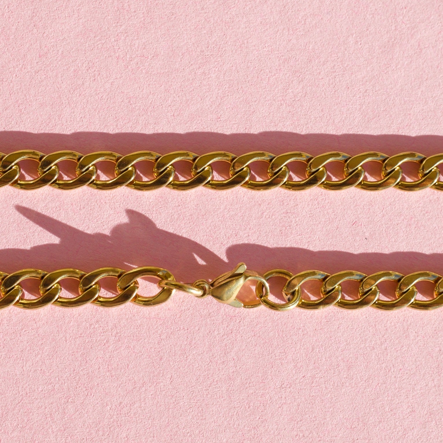 6mm Cuban Link Necklace Chain - Rose Gold 60cm